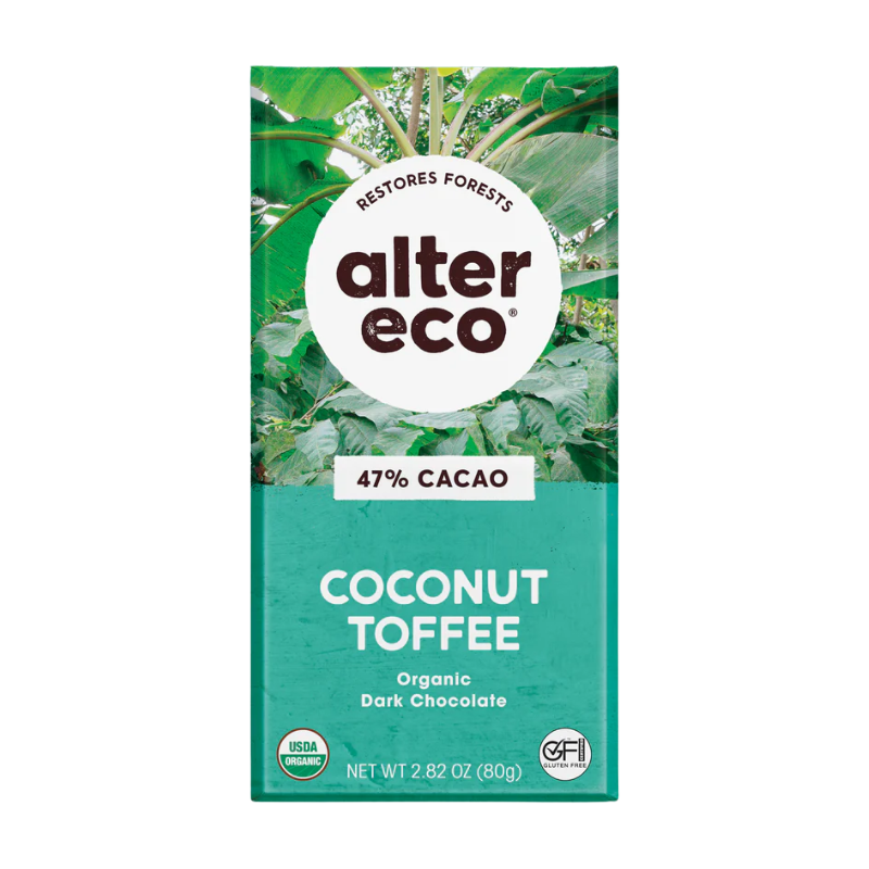 Organic Chocolate – Coconut Toffee 80g (Alter Eco)