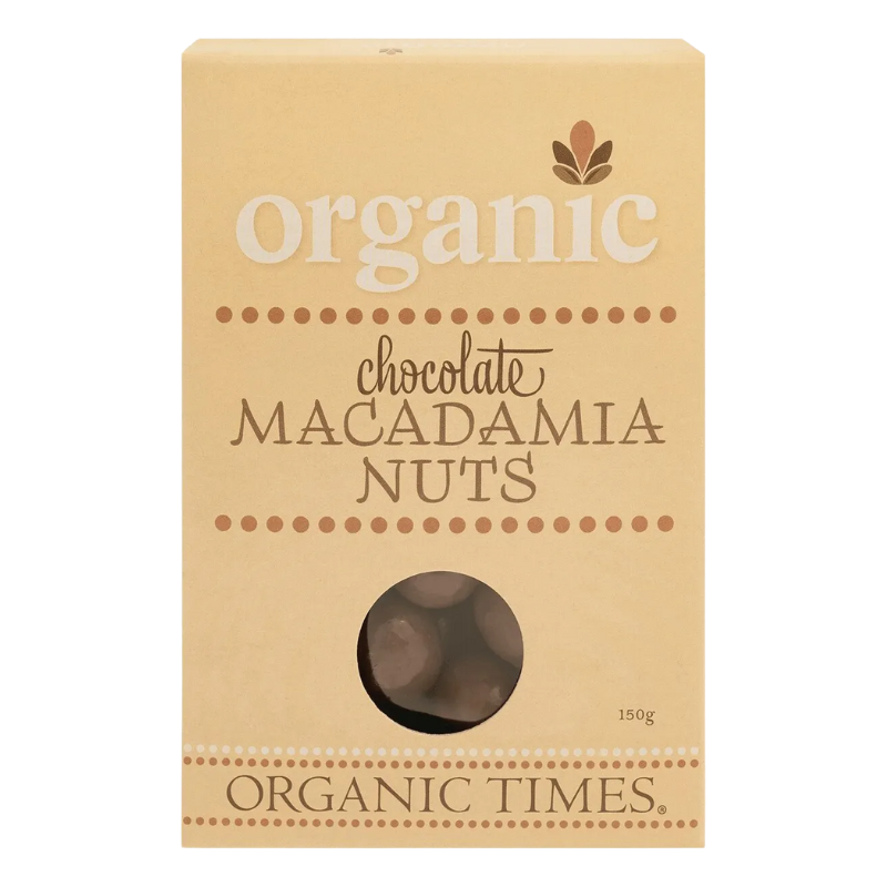 Organic Chocolate – Milk Coated Macadamias 150g (Organic Times)