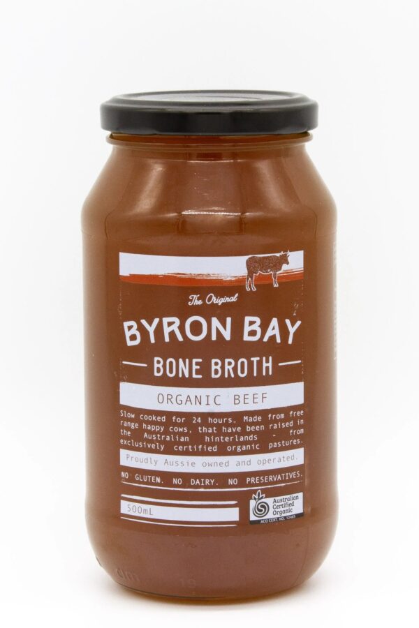 image showing 500ml beef broth from byron bay