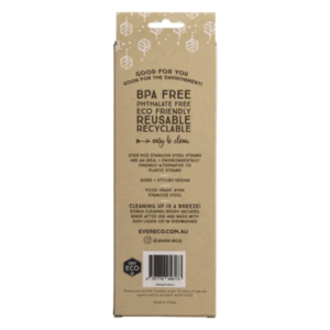Ever Eco - Stainless Steel Straws w/Cleaning Brush 4 Pack - Image 2