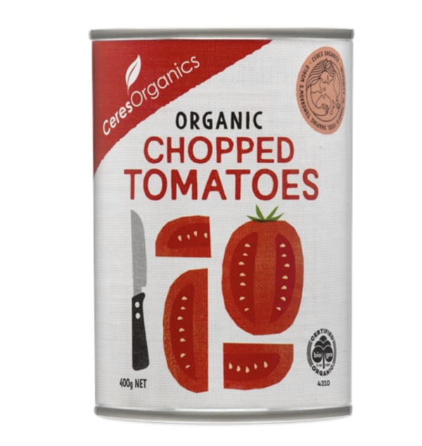 image showing ceres tinned chopped tomatoes 400g bpa free