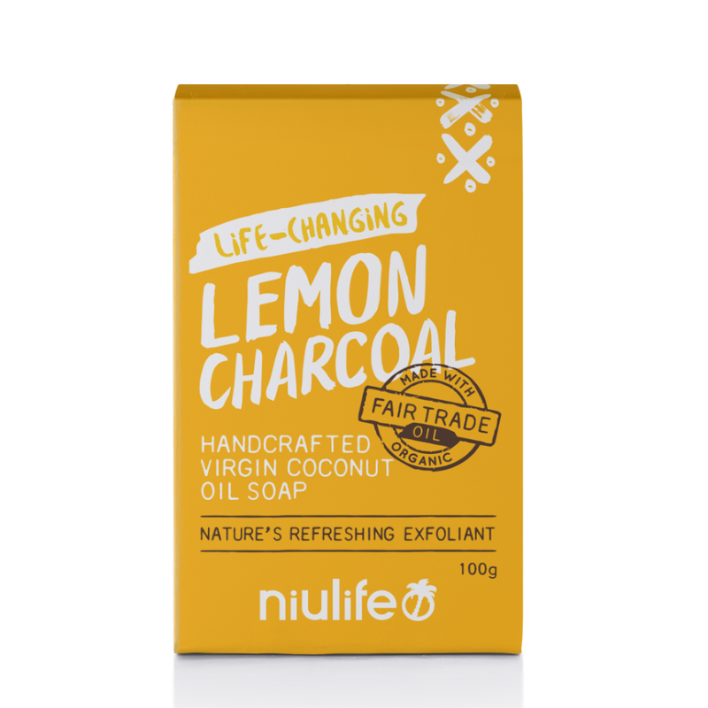 Organic Soap Bar – Lemon Charcoal Virgin Coconut Oil 100g(Niulife)