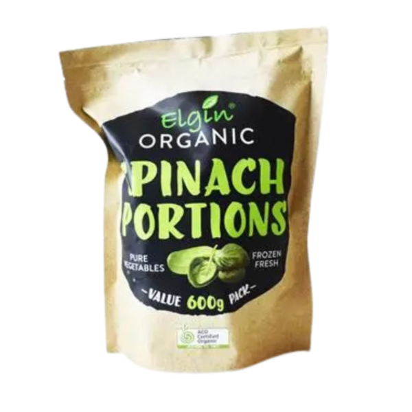 png Image showing bag of frozen spinach organic