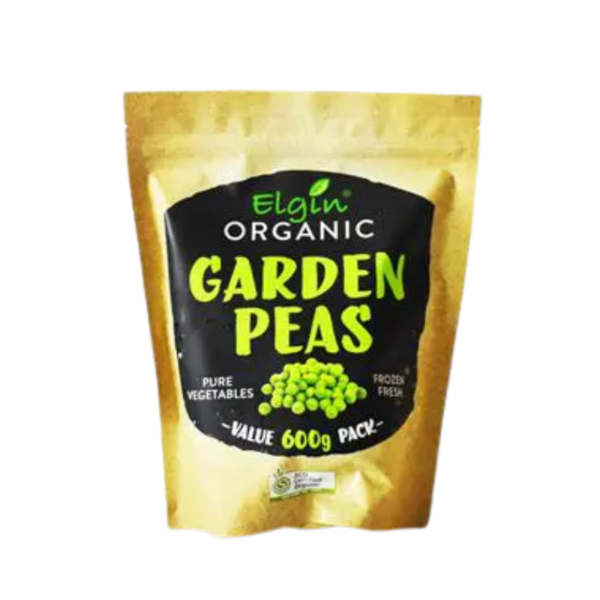 Image showing bag or frozen organic garden peas 600g png