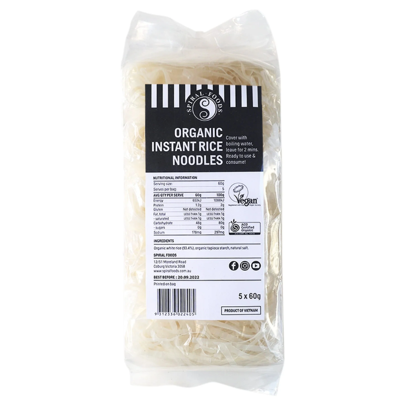 Organic Noodles – Instant Rice 5x60g (Spiral)