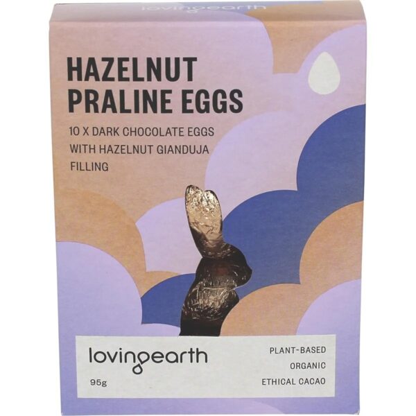 image showing Hazelnut Praline Eggs Dark Chocolate 95g