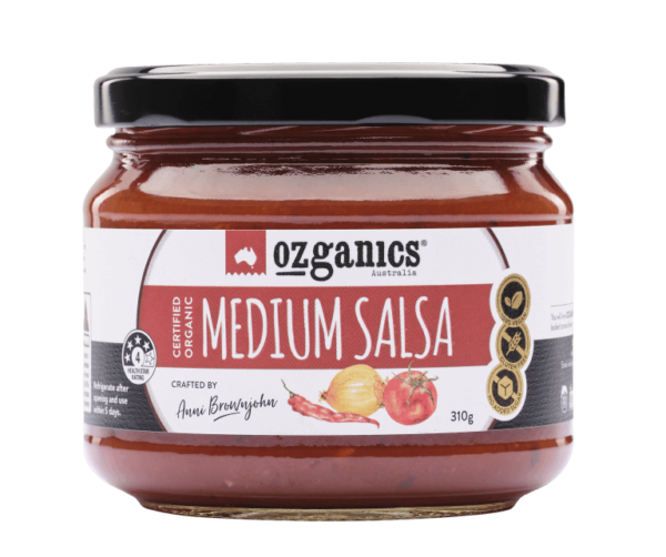 image showing jar of organic medium heat salsa
