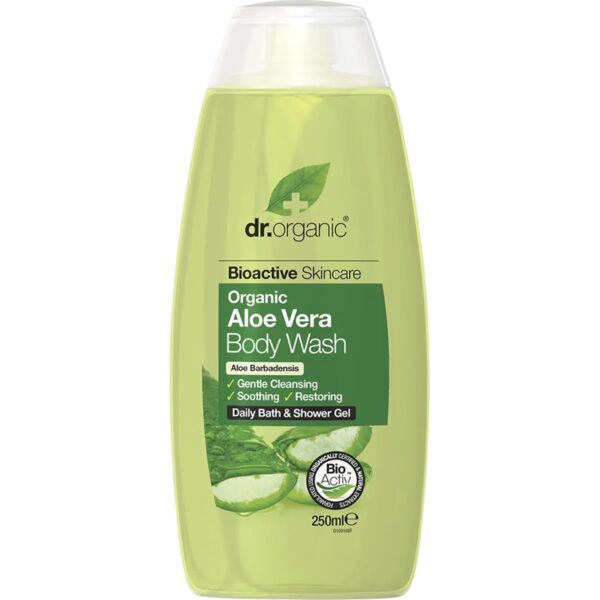 image showing bottle of organic aloe vera body wash