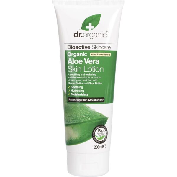 image showing tube of organic aloe vera skin lotion