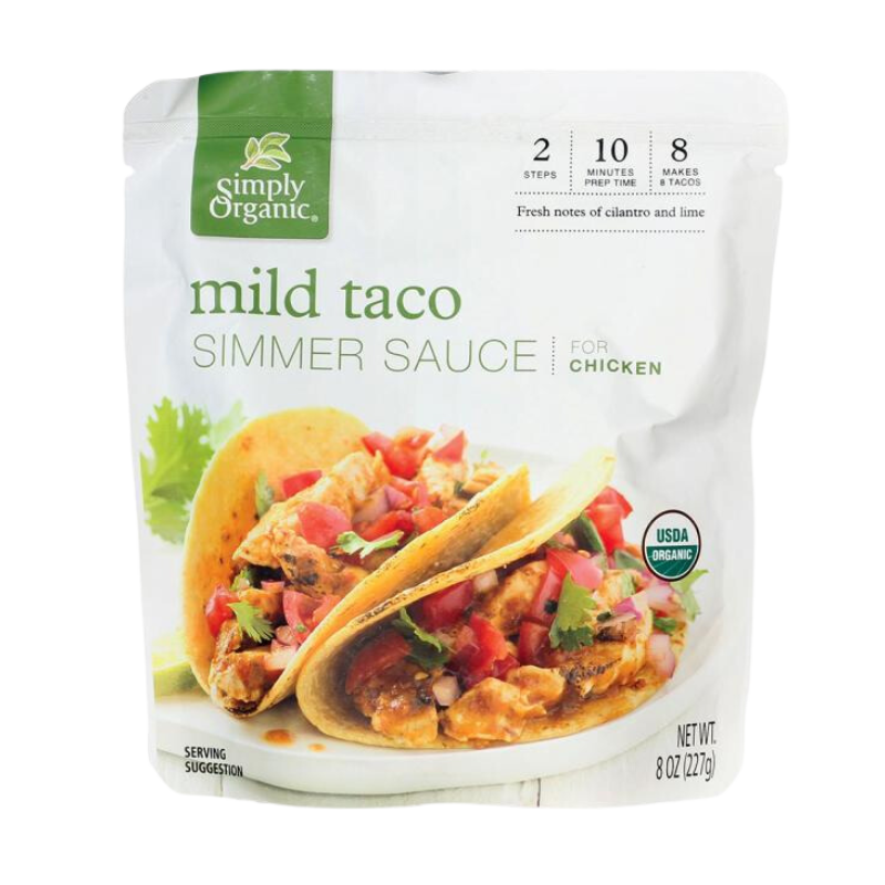 Organic Simmer Sauce – Mexican Mild Taco 227g (Simply)