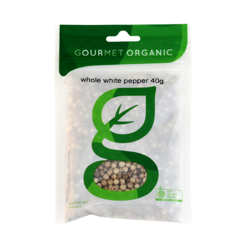 Organic Spices – Whole White Peppercorns 40g (GOH)