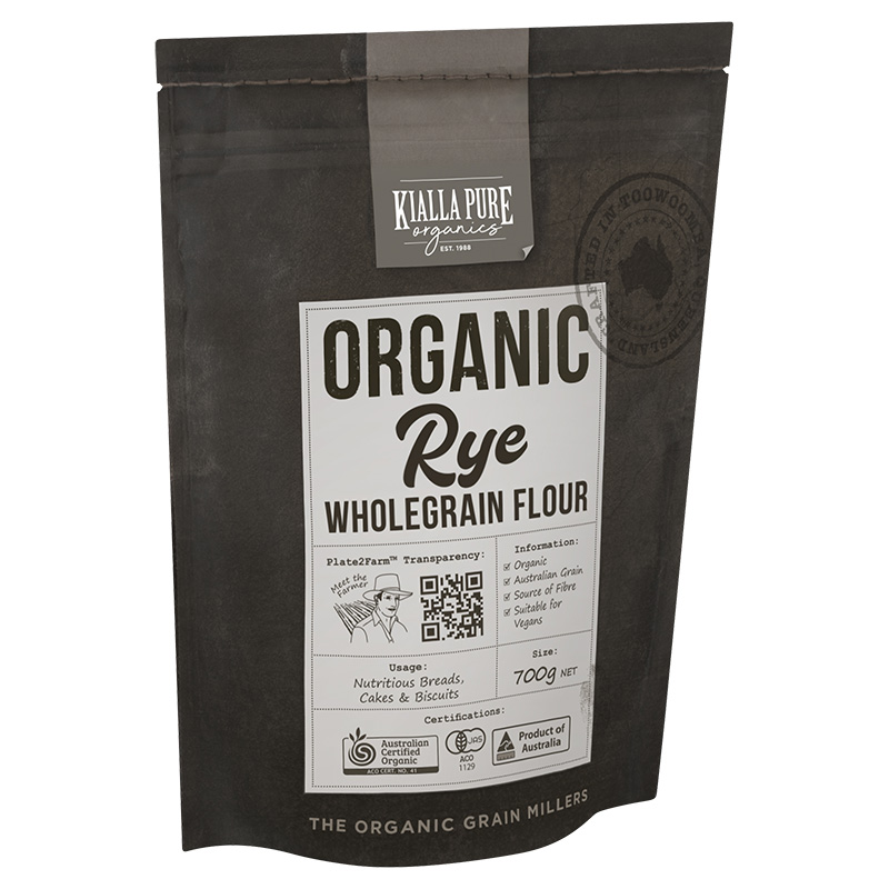 Organic Flour – Wholegrain Rye 700g (Kialla)