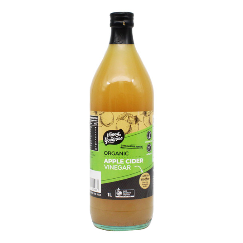 Organic Apple Cider Vinegar – w/Mother 1L (Honest to Goodness)