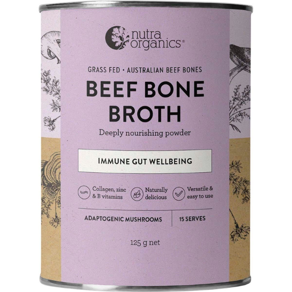 Organic Bone Broth – Beef Adaptogenic Mushrooms 125g (Nutra)