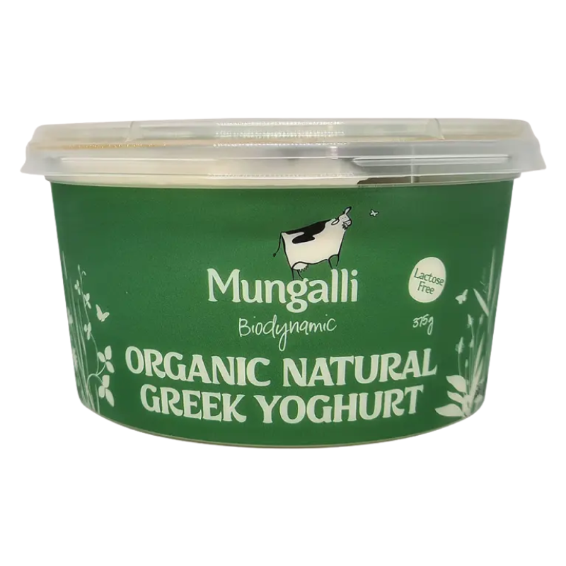 Organic Yoghurt – Lact-Free Greek All Natural 375ml (Mungalli Creek)