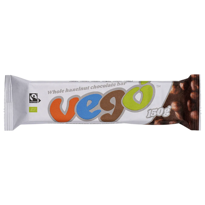 Organic Chocolate – Whole Hazelnut Bar 150g (Vego)