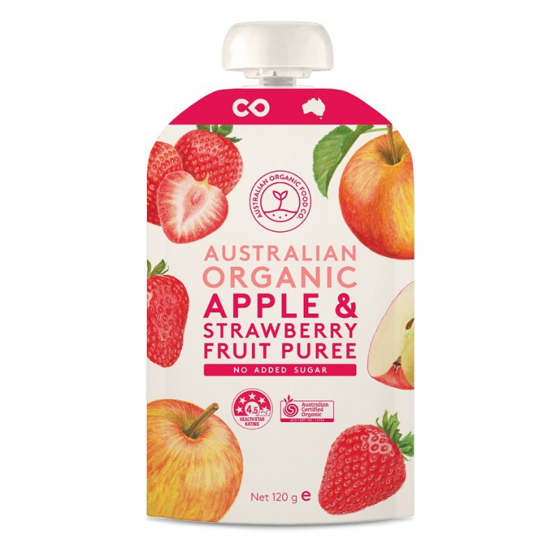 Organic Puree – Apple & Strawberry 120ml (AOFC)