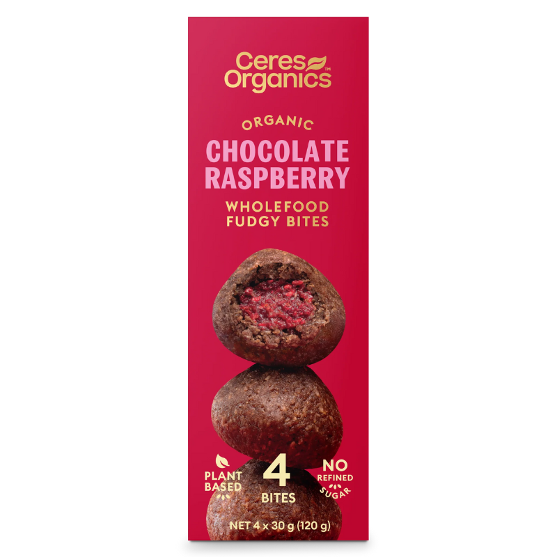 Organic Fudgy Bites – Chocolate Raspberry (4x30g)