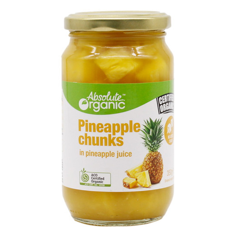 Organic Preserved Fruit – Pneapple in Juice 350g (Absolute)