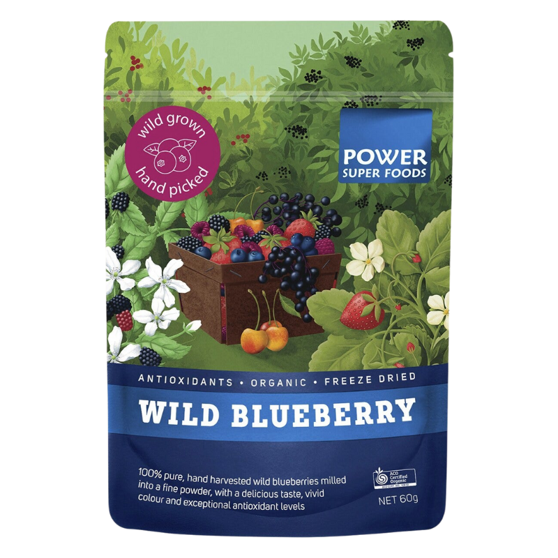 Organic Wild Blueberry Powder 60g (Power Super Foods)